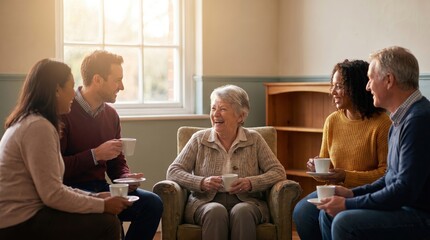 Joyful Senior Citizen Day Gathering with Family