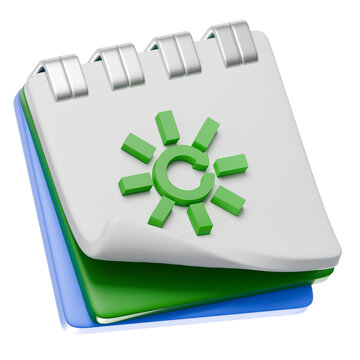 3D Climate Calendar Icon for Sustainability Planning