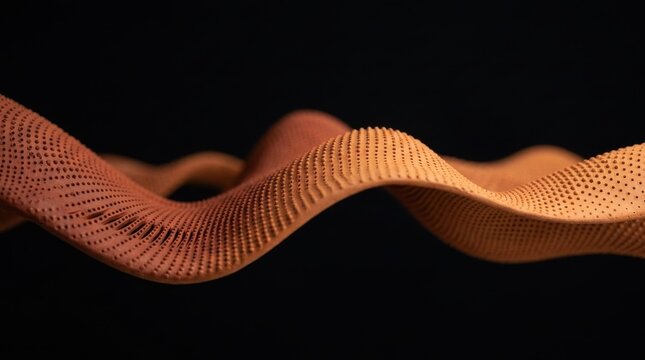 Abstract fractal wave background with smoke texture and isolated close-up wild reptile snake-like earthworm in nature inspired macro style