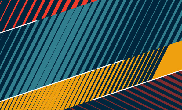 Abstract Geometric Diagonal Stripes Background with Colorful Retro Pattern