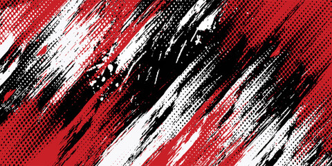 Gaming esport background striking stripes electric banner vector illustration design red black grunge brush wing comic pattern modern abstract concept livery stripes decal paint splash splatter.eps 10 © Samsul