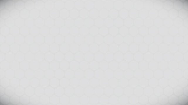 Abstract pattern background, subtle light gray hexagonal tile pattern on a pure white backdrop, an infinite loop motion graphics video background