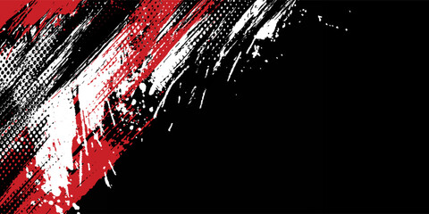 Gaming esport background striking stripes electric banner vector illustration design red black grunge brush wing comic pattern modern abstract concept livery stripes decal paint splash splatter.eps 10 © Samsul