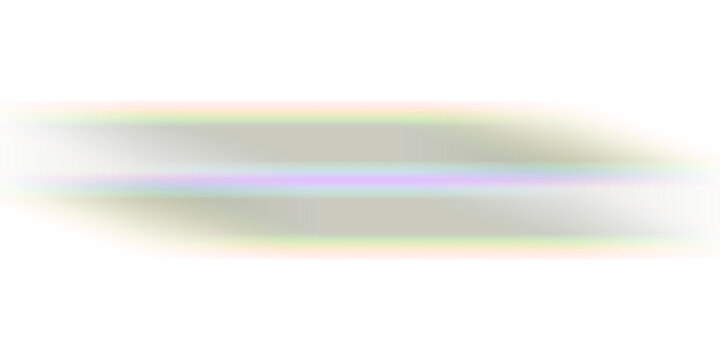 Elongated parallelogram shape with rainbow spectrum gradient on white background isolated on a transparent background