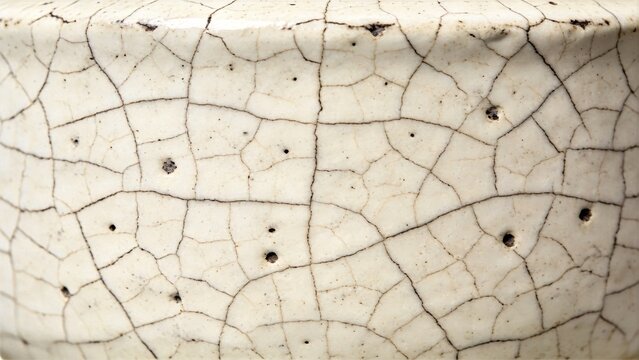 Detailed Top Down Photo of Wabi Sabi Ceramic Crackle Glaze Surface
