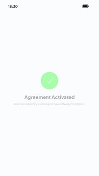 Insurance Policy Agreement Mobile App UI Light Mode Interface Animation Showing Tier Selection and Digital Signature Activation Screen