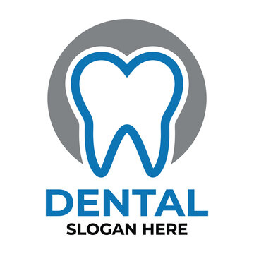 Dental logo tooth icon blue graphic symbol
