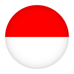 Fototapeta premium Indonesian flag round badge design element isolated on transparent background.