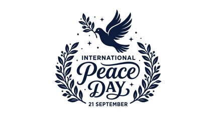 Obraz premium International peace day september 21st dove with olive branch symbolizing harmony
