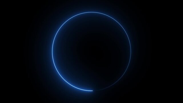 Abstract pink color glowing neon circle frame icon animation. Neon round frame, circle, ring shape, loading, empty space concept animation
