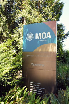 sign marker for Museum of Anthropology at UBC, Vancouver, Canada