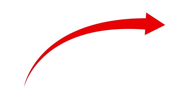 Red arrow sweeping across white background three frame progression