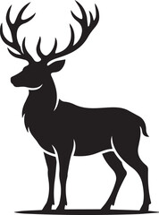Naklejka premium Black silhouette deer logo for forest distillery brand elara