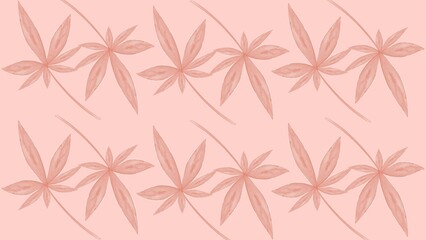 Fototapeta premium Elegant Tropical Botanical Leaf Pattern in Soft Pastel Pink Tones for Decorative Textiles and Modern Minimalist Interior Design Backgrounds