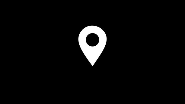 Location map pin pointer red icon 2d marker navigation symbol on transparent background.4K video animation