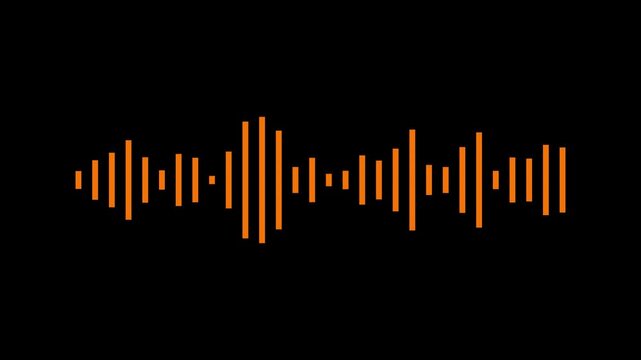 Abstract music waves oscillation. Futuristic sound wave visualization. wave form Audio. Isolated on transparent background. Digital interface element. Seamless loop.4k motion graphics video animation