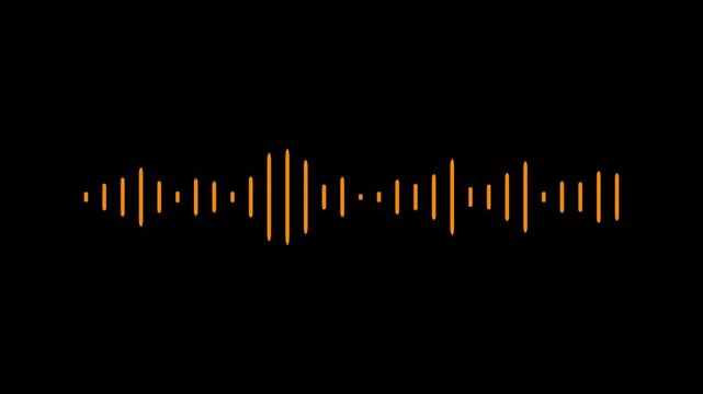 White audio waveform spectrum animation. Sound waves on transparent background with alpha channel. Audio visualiser. Music equaliser. 4k animation