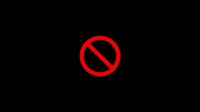 No symbol prohibition sign illustration. Red circle with diagonal slash, general ban icon, empty no entry symbol vector. Universal prohibition graphic for warning, safety, rule and restriction visuals