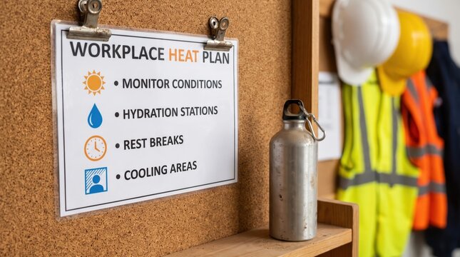 Workplace Heatwave Safety Plan with Hydration and Cooling Measures