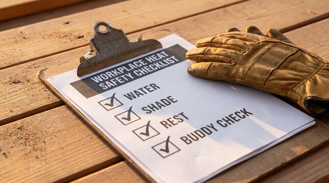 Workplace Heatwave Safety Checklist and Glove