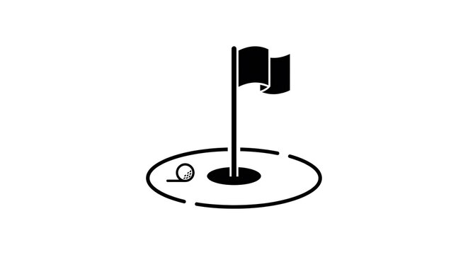 Golf Hole and Flag Icon