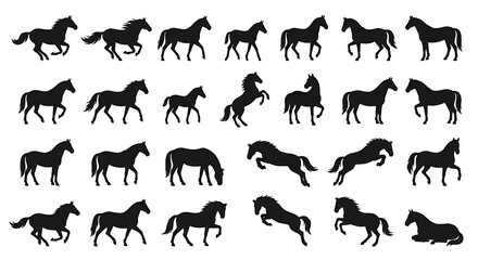 Fototapeta premium Horse Silhouette Collection