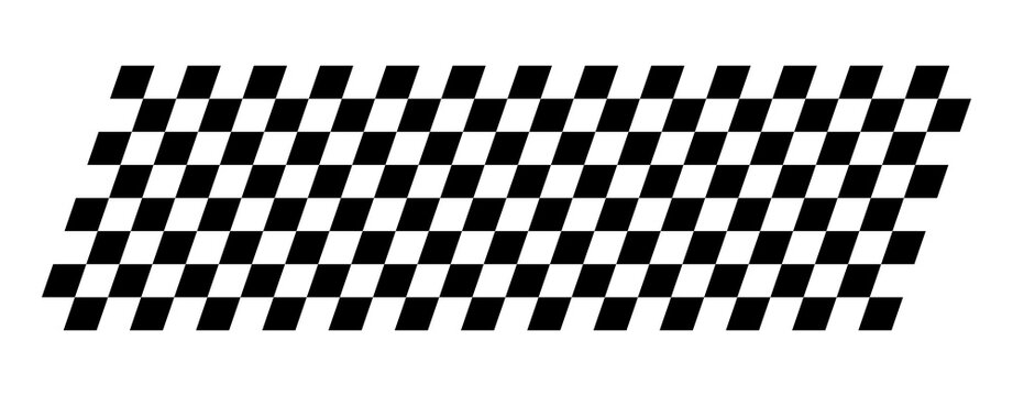 Black Checkered Racing Stripe Pattern Isolated on Transparent Background PNG