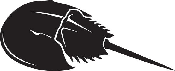 Black silhouette icon of a horseshoe crab © Istiak Ahmed