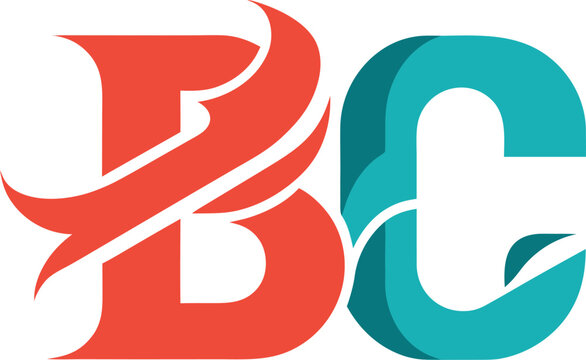 Creative bc letter logo design with modern style isolated on transparent background, Vector