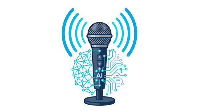 Artificial Intelligence Voice Recognition Microphone Technology.