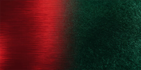 A striking visual split, featuring a metallic brushed red texture transitioning into a deep, textured green, creating a bold and abstract graphic. © LumenCraft