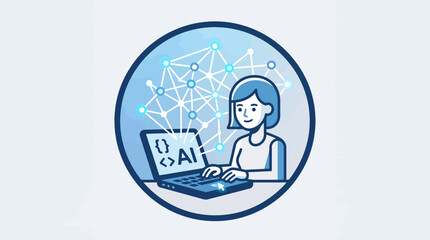 Obraz premium Female Scientist Working with Artificial Intelligence Technology.