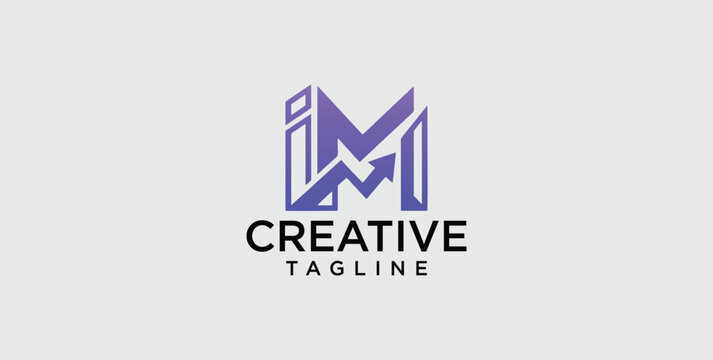 Modern Corporate Logo Design Featuring Stylized Letter M with Growth Arrow for Business and Financial Success