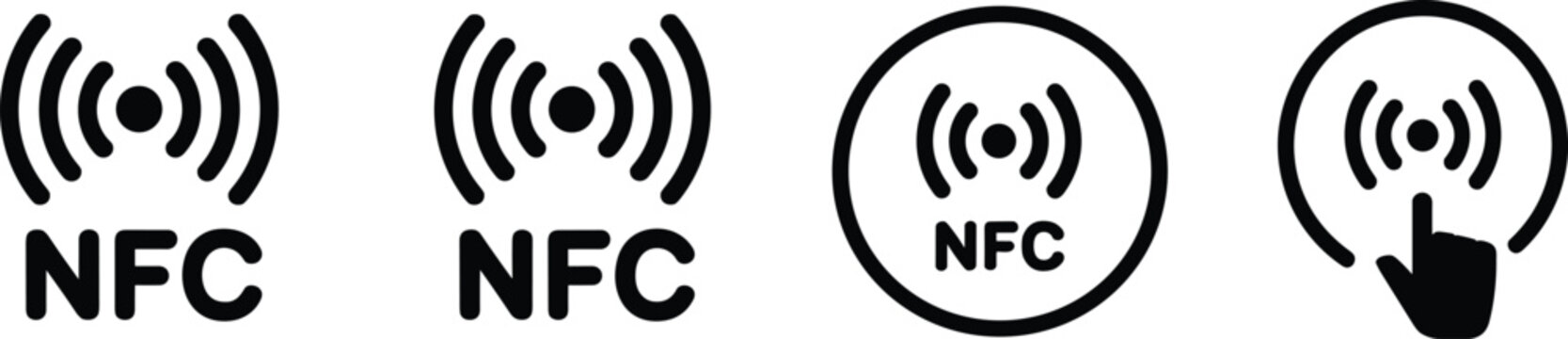NFC Contactless Payment and Communication Icon Set