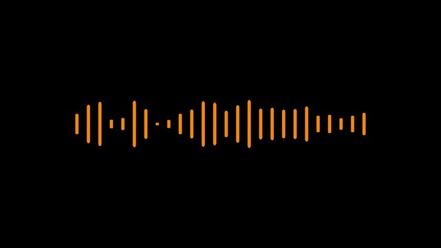 A microphone icon with white animated equalizer. Animation for video podcast, broadcast, radio, intro or opener. Music or sound vizualization with sound wave, frequency in the dark blue background.