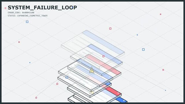 Animated Isometric Expansion of Digital Data Structures in a Minimalist 3D Environment Style