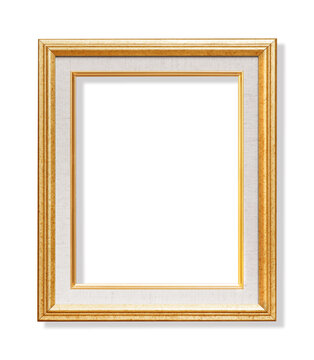 The antique gold frame on the white background.