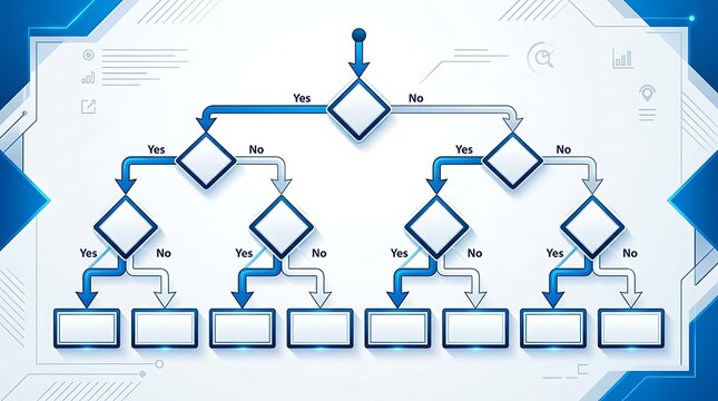 Modern blue logic flowchart for business process mapping