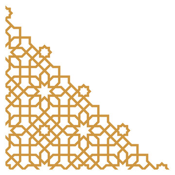 Orange geometric islamic pattern vector design