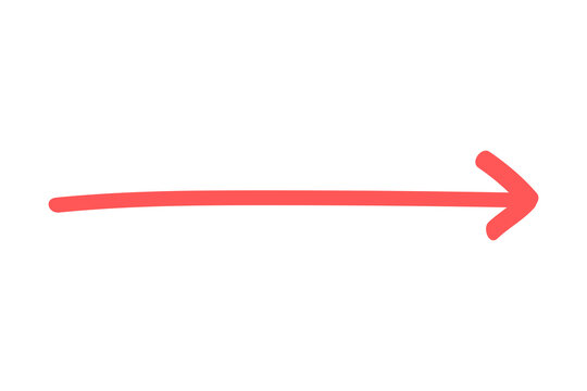 Red arrow pointing to the right isolated