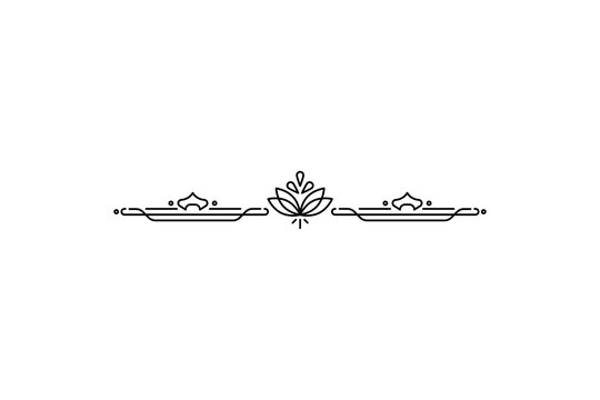 Minimalist black lotus flower icon with boats vector illustration