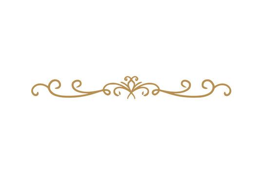 Elegant gold decorative flourish scroll ornament