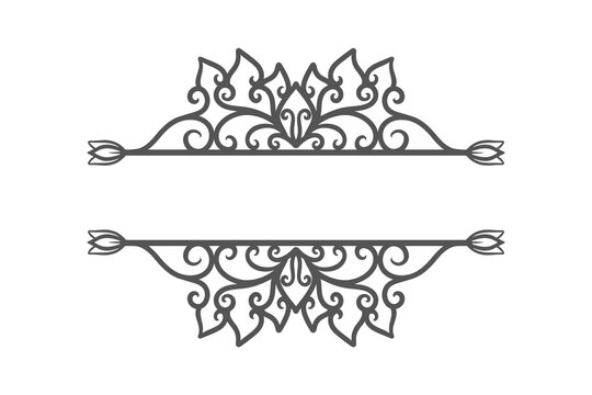 Decorative ornate black floral border vector design