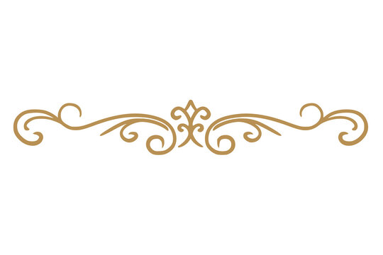Elegant golden decorative swirls and curls vector design
