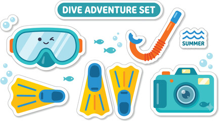 Scuba diving equipment for ocean exploration. © SuniGraph