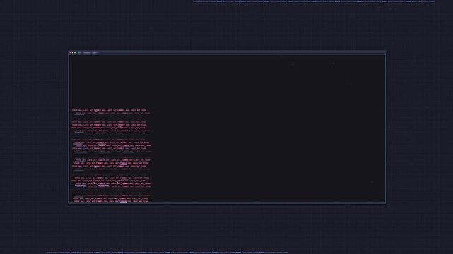 Glowing terminal code crashes on black screen