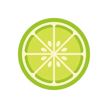 A flat vector illustration of a fresh lime slice isolated on a white background.