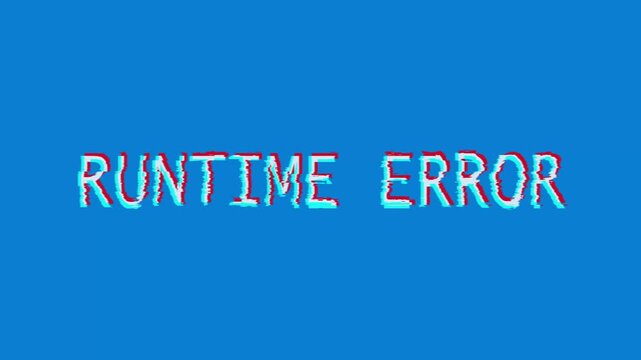 RUNTIME ERROR Blue Glitch Animation Loop