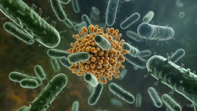 Neisseria bacteria model and rod shaped microorganisms in 3D