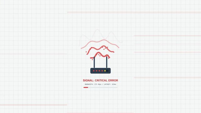 Wi-Fi Signal Fluctuation on Router with Unstable Connection Display Close Up
